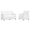 vidaXL Комплект дивани 2 pcs Бяло Изкуствена