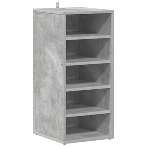 vidaXL Шкаф за обувки, бетонно сив, 31,5x35x70 см, инженерно дърво