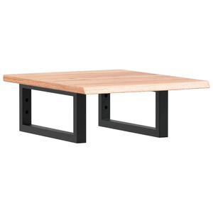 vidaXL Стенен рафт за мивка, стомана и масивно дърво дъб