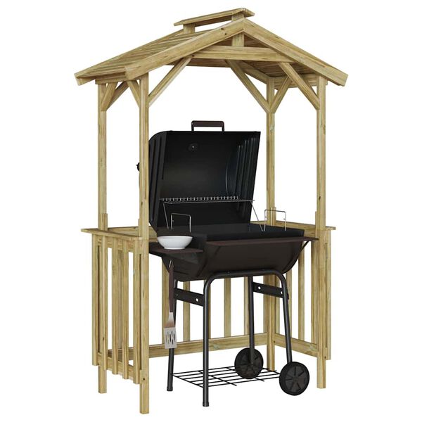 vidaXL Навес за барбекю Кафяво 133.5 x 63 x 200 см