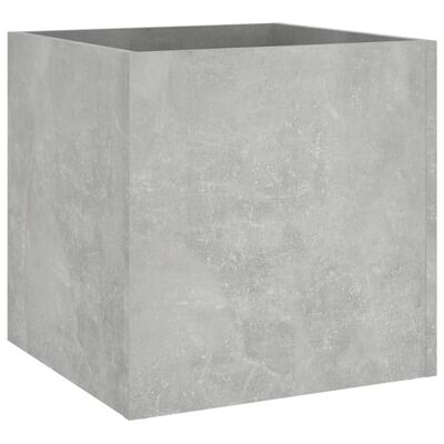 vidaXL Плантерна кутия, бетонно сива, 40x40x40 см, инженерно дърво