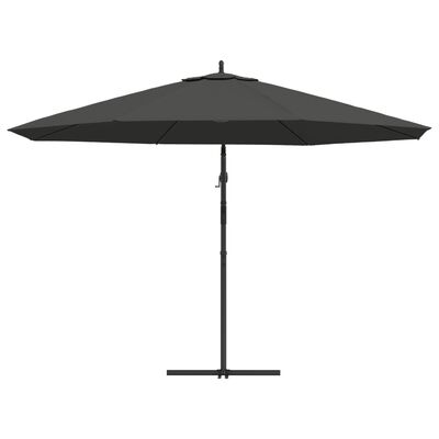vidaXL Градински чадър, чупещо рамо и алуминиев прът, 350 см, антрацит