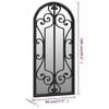 vidaXL Градинско огледало черно 100x45 см желязо за външна употреба