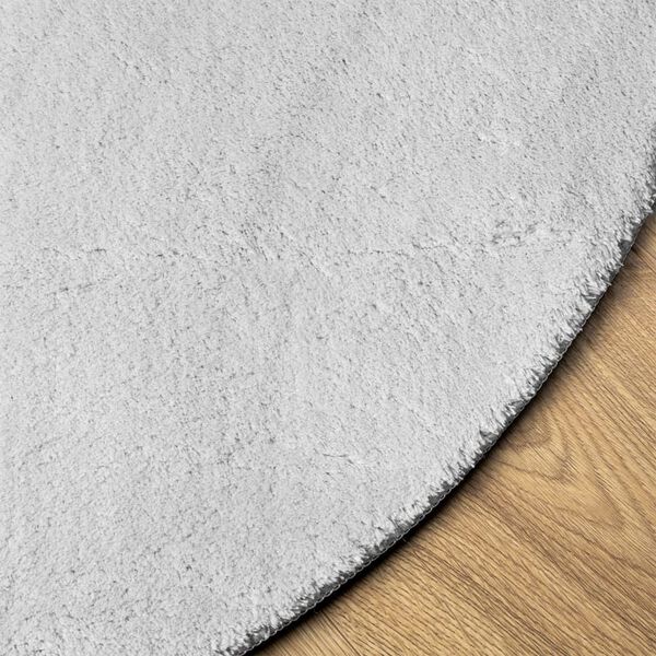 vidaXL Килим HUARTE с къс косъм, мек и миещ се, сив, &Oslash; 100 см