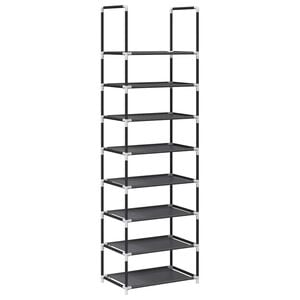 vidaXL Рафт за обувки 8-степенна черна 44x28x145 см Нетъкана материя