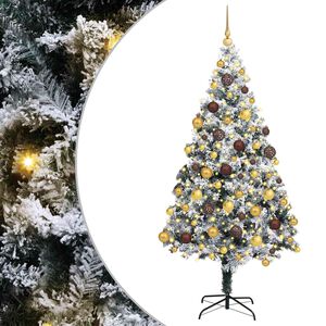 vidaXL С изкуствено коледно дърво с 300 LED светодиода Бяло 180 cm