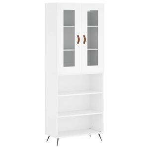 vidaXL Висок шкаф, бял, 69,5x34x180 см, инженерно дърво
