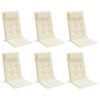 vidaXL Възглавници за столове с облегалка 6 бр кремави Оксфорд плат