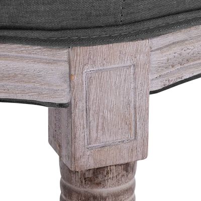 vidaXL Пейка, лен и дървен масив, 150x40x48 см, тъмносиво