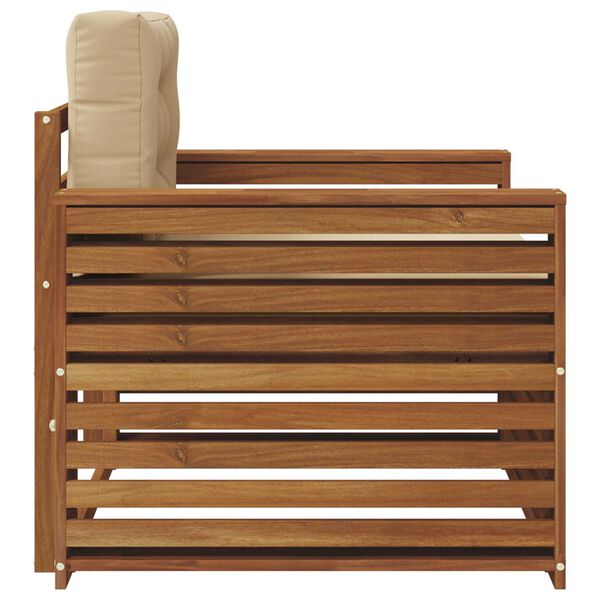 vidaXL Комплект дивани за открито Солидно акациево дърво и полиестер