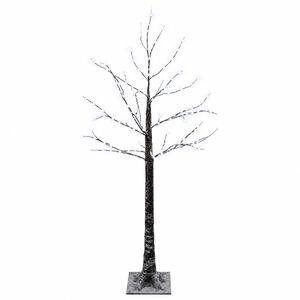 vidaXL Заснежена коледна елха с LED светлини Кафяво 22 x 22 x 120 см