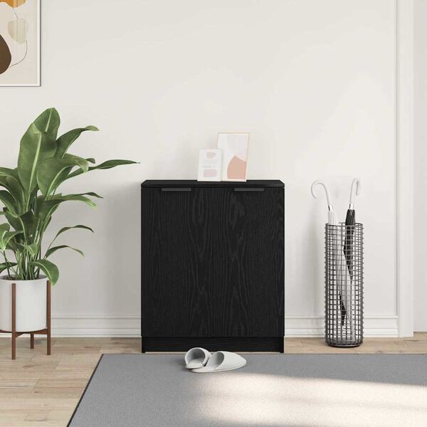 vidaXL Шкаф за обувки Черния дъб 59 x 35 x 70 см Инженерно дърво