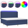 vidaXL Боксспринг легло с матрак и LED, синя, 200x200 см, плат