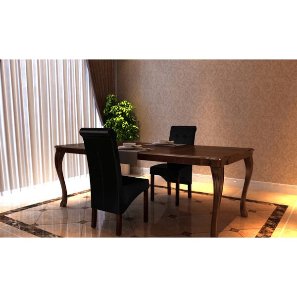 vidaXL Трапезни столове, 2 бр, черни, изкуствена кожа