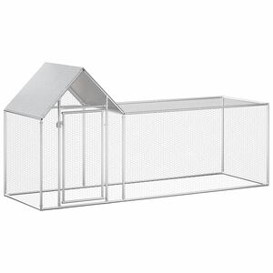 vidaXL Птичарник, 3x1x1,5 м, поцинкована стомана