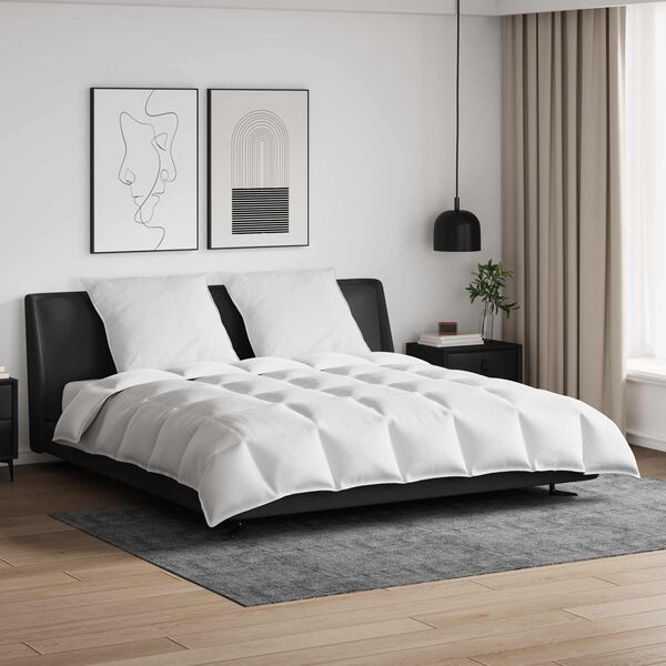 vidaXL Комплект завивки с възглавница 3 pcs Бяло Пухени пера