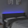 vidaXL LED горна табла за легло, тъмносива, 147x16x78/88 см, плат