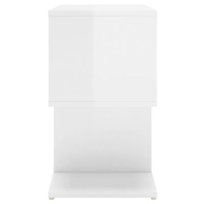 vidaXL Нощни шкафчета, 2 бр, бял гланц, 50x30x51,5 см, ПДЧ