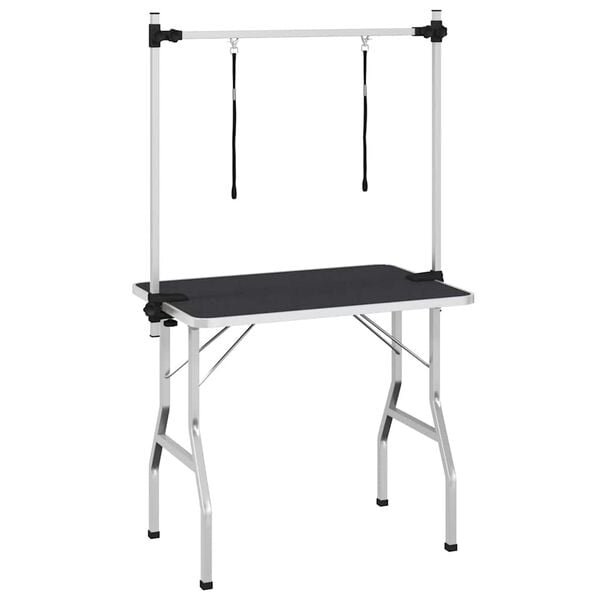 vidaXL Маса за подстригване на домашни любимци, регулируема, 2 примки