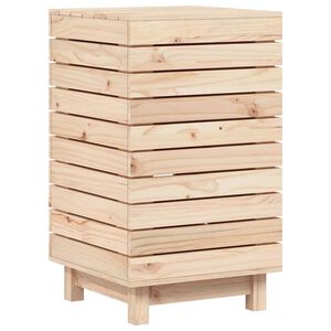 vidaXL Кош за пране, 44x44x76 см, борово дърво масив