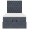 vidaXL Османска легло с матраци и LED, тъмносиво, 80x200 см, кадифе