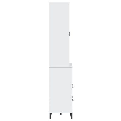 vidaXL Висок шкаф "VIKEN", бял, 80x40x200 см, бор масив