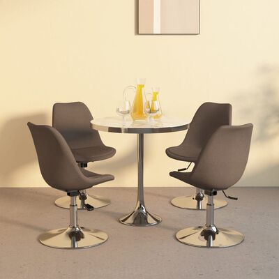 vidaXL Въртящи се трапезни столове, 4 бр, таупе, текстил