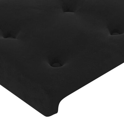 vidaXL Горна табла за легло с уши, черна, 203x23x118/128 см, кадифе