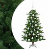 vidaXL Изкуствена коледна елха с топки 120 см 150 LED светодиода