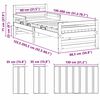 vidaXL Рамка за легло с матрак Кафяво 80 x 200 cm Солидно борово дърво
