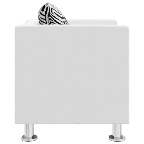 vidaXL Фотьойл, бял, изкуствена кожа