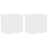 vidaXL Стенни ТВ шкафове с LED осветление, 2 бр, бели, 40,5x35x40 см
