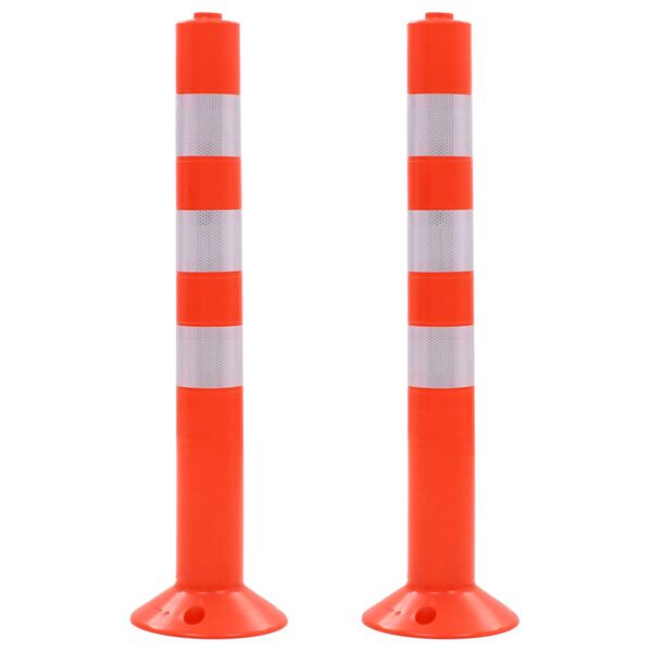 vidaXL Сигнални колчета за контрол на трафика, 2 бр, пластмаса, 75 см