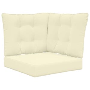 vidaXL Възглавница за диван на открито 3 pcs Крем Полиестер