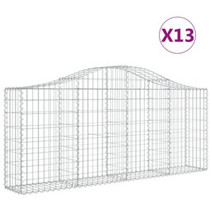 vidaXL Габионни кошници арка 13 бр 200x30x80/100 см поцинковано желязо