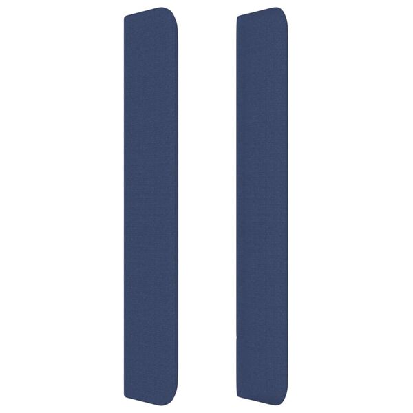 vidaXL Горна табла за легло с уши, синя, 103x16x118/128 см, плат