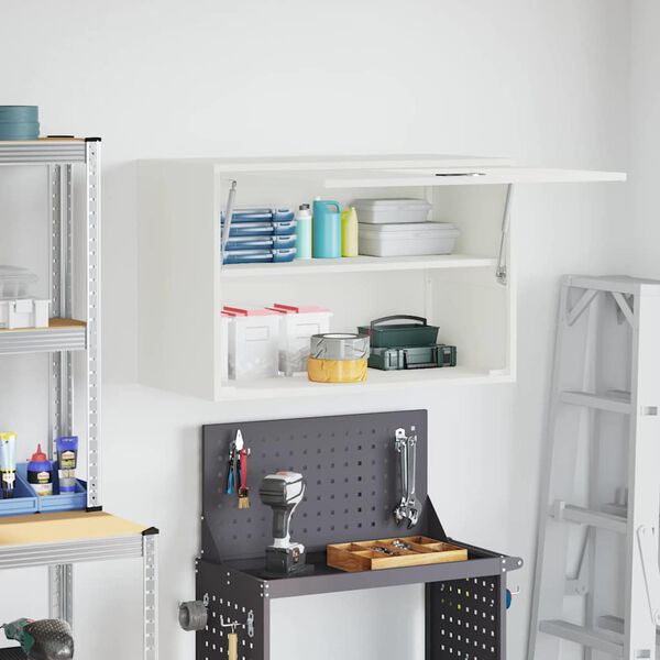 vidaXL Стенен шкаф за гараж Бяло 80 x 40 x 53 см