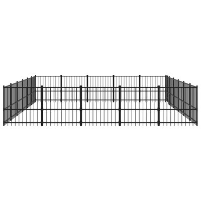 vidaXL Дворна клетка за кучета, стомана, 28,23 м²