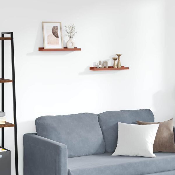 vidaXL Стенен рафт с рафт 2 pcs Червено 40 x 9 x 3 cm Инженерно дърво