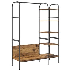 vidaXL Държач за дрехи Кафяв дъб 120 x 44 x 160 см Инженерна дървесина