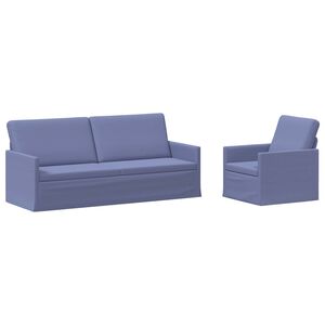 vidaXL Комплект дивани 2 pcs Дънково син Текстил