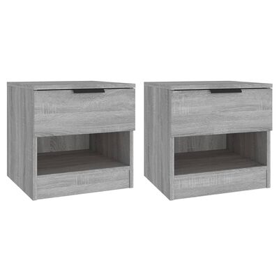 vidaXL Нощни шкафчета, 2 бр, сив сонома, инженерно дърво