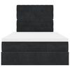 vidaXL Османска легло с матраци, черно, 120x200 см, кадифе