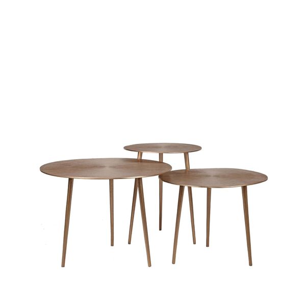 LABEL51 Комплект маси за кафе Nobby, 3 части, антично злато