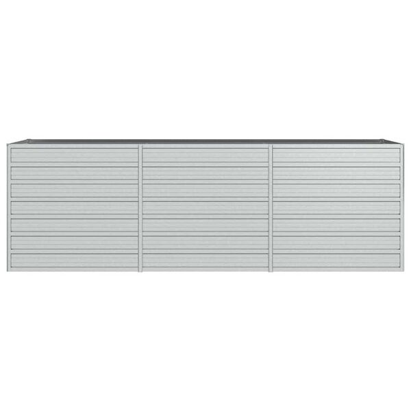 vidaXL Повдигната градинска леха, 240x80x77 см, стомана, сребриста