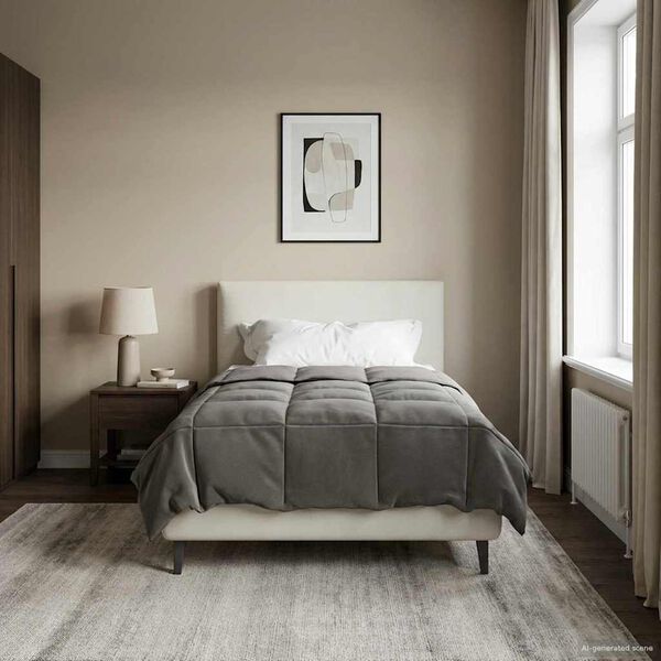 vidaXL Пълно годишно юрганче Светлосиво 135 x 220 см Микрофибър