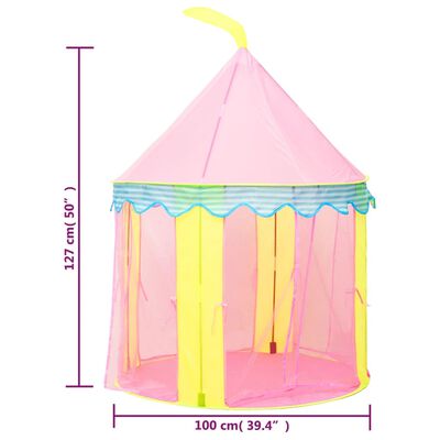 vidaXL Детска палатка за игра с 250 топки розово 100x100x127 см