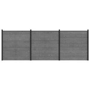 vidaXL Комплект ограда 526 x 186 cm WPC и алуминий Сиво