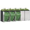 vidaXL Контейнер за съхранение на 3 коша 340 x 77.5 x 115.5 см Стомана