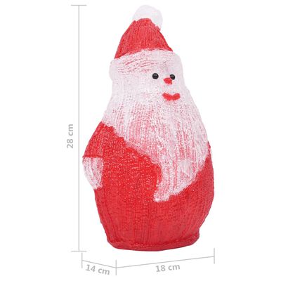 vidaXL LED Дядо Коледа акрилна фигура, за закрито и открито, 28 см